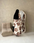 Kyta Mocha Mesh Floral Print Tie Back Summer Dress