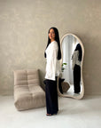 Ayra White Floral Embroidery Asymmetrical Top