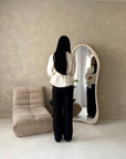 Numa Cream Summer Embroidery Asymmetrical Top