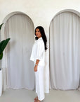 Abi White Shirt & Trouser Linen Summer Set