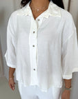 Abi White Shirt & Trouser Linen Summer Set