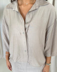 Abi Mocha Shirt & Trouser Linen Summer Set