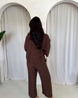 Abi Brown Shirt & Trouser Linen Summer Set