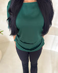 Rayna Emerald Green Summer Lace Detail Short Sleeve Tie Back Top