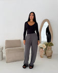 Maha Charcoal Quality Thick Rib Lounge Pants