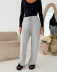 Maha Grey Quality Thick Rib Lounge Pants
