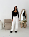Maha Off White Quality Thick Rib Lounge Pants