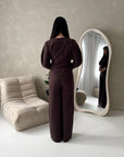 Coco Brown Buttoned Jacket & Wide Leg Trouser Set
