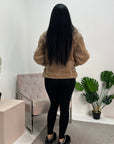 Veda Camel Short Long Sleeve Fur Jacket