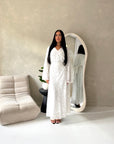 Sahra White Floral Lined Modest Summer Dress