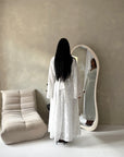 Sahra White Floral Lined Modest Summer Dress
