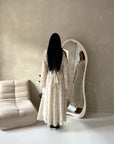 Sahra Cream Floral Lined Modest Summer Dress