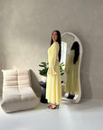 Hana Yellow Floral Lace Detail Modest Dress