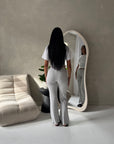 Emily White Short Sleeve Cinched Waist Fitted T-Shirt