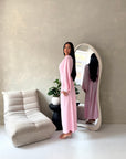 Amal Pink Lace Sleeve Detail Summer Dress