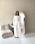 Frea White Floral Tie Back Summer Lined Dress