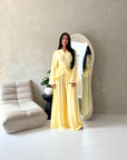 Amal Yellow V Neck Front Knot Trouser Co Ord Set