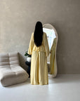 Amal Yellow V Neck Front Knot Trouser Co Ord Set