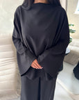 Numa Black Baggy Fit Top & Trouser Co Ord Set