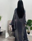 Nazah Charcoal Side Drape Modest Dress