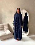 Amara Navy Lace Detail Two Peice Co Ord Abaya Set