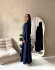 Amara Navy Lace Detail Two Peice Co Ord Abaya Set