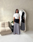 Tasha Grey Lace Detail Modest Elasticated Skirt