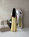 Tami Yellow Lace Detail Elasticated Maxi Skirt
