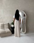 Tami Cream Lace Detail Elasticated Maxi Skirt