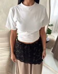 Tasha Mocha Lace Detail Modest Elasticated Skirt