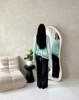 Hayat Mint Lace Satin Tie back Lace Detail Top