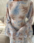 Lumera Cream Mesh Floral Print Summer Dress
