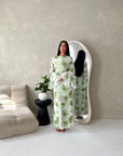 Lumera Khaki Mesh Floral Print Summer Dress