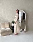 Remi Beige Cotton Shirt Summer Dress
