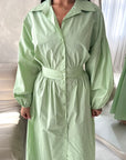 Remi Mint Cotton Shirt Summer Dress