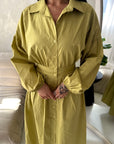 Remi Olive Cotton Shirt Summer Dress