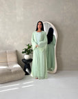 Fria Mint Lace Abaya Modest 2pcs Set