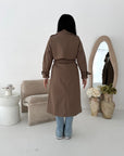 Blair Mocha Thick Belted Trench Jacket