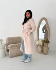 Blair Beige Thick Belted Trench Jacket