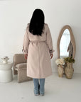 Blair Beige Thick Belted Trench Jacket