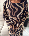 Via Black Mesh Swirl Print Lined Summer Dress