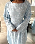 Frea Blue Floral Tie Back Summer Lined Dress