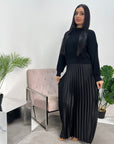 Hima Black Pleated Skirt And Knitted Jumper Dress