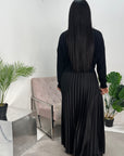 Hima Black Pleated Skirt And Knitted Jumper Dress