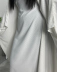 Miah White Modest Diamante Hot Fix Kaftan Dress
