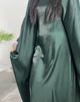 Zayna Emerald Green Shimmer Tie Kaftan Dress