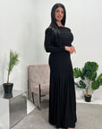 Aafia Black Elegant Off Shoulder Maxi Dress