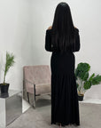 Aafia Black Elegant Off Shoulder Maxi Dress