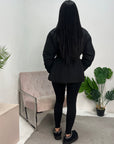 Gina Black Belted Puffer Jacket
