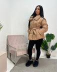 Gina Camel Belted Puffer Jacket